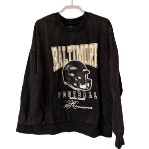 NFL Baltimore Ravens Women’s Crewneck Sweatshirt in Black Size XLarge